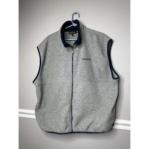 Timberland Men's Fleece Vest‎ Full Zip XXL Polartec Front Pockets Gray/Blue
